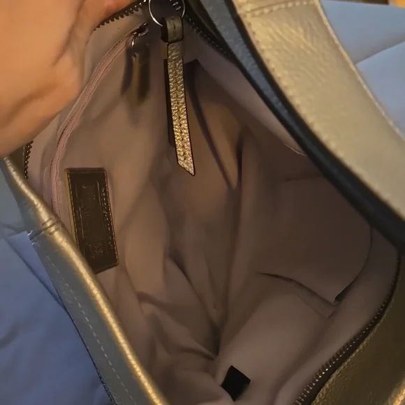 Coach Gold Metallic Pebbled Leather Hobo - Picture 9 of 10